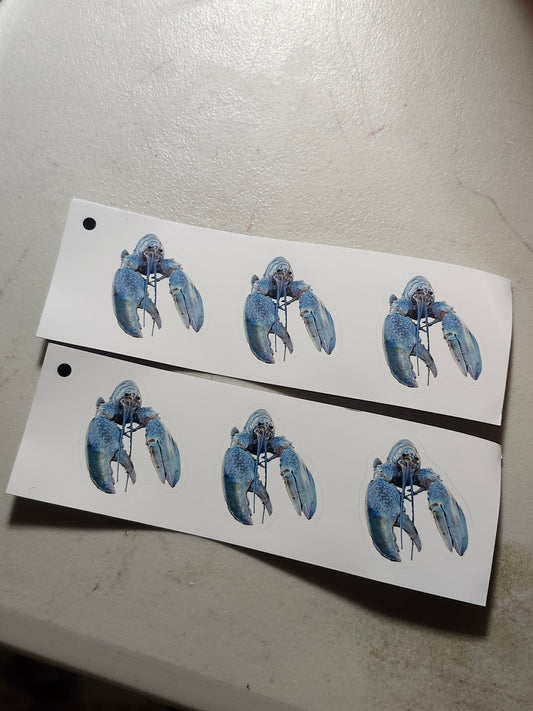 7 Blue Lobster Stickers (FREE US MAILING)