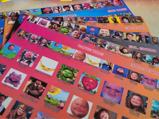 Vance Who? Guess Who Style Vance Meme Game Board (CHECK BUNDLE BOARDS)